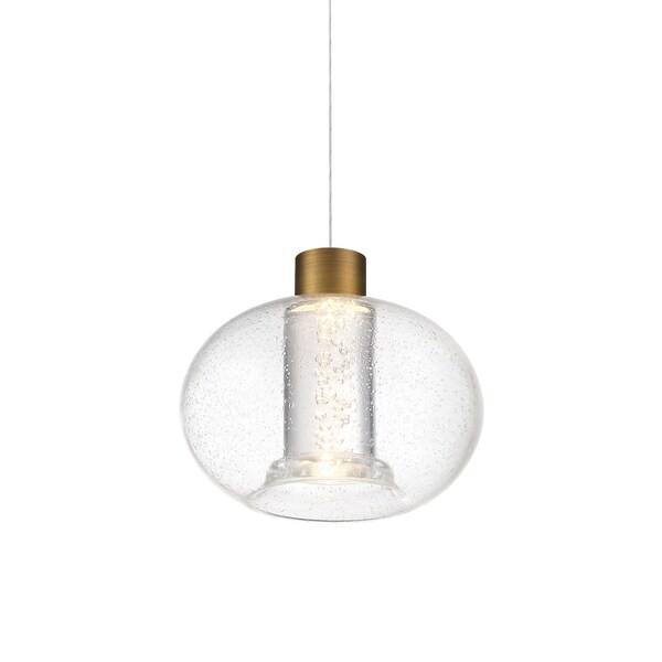 Dweled Crater 8in LED Pendant 3500K in Aged Brass PD-989 - main